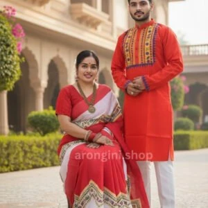 Premium Couple Matching Set (Saree and Panjabi) - AS503