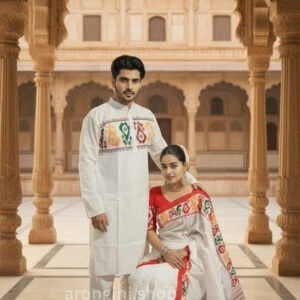 Premium Couple Matching Set (Saree and Panjabi) - AS506