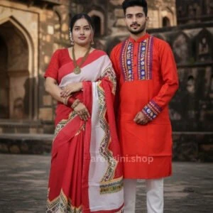 Premium Couple Matching Set (Saree and Panjabi) - AS508