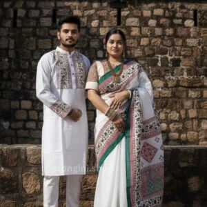 Premium Couple Matching Set (Saree and Panjabi) - AS510