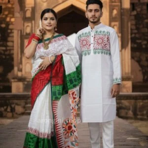 Premium Couple Matching Set (Saree and Panjabi) - AS511