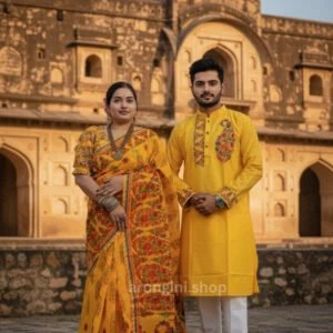 Premium Couple Matching Set (Saree and Panjabi) - AS512