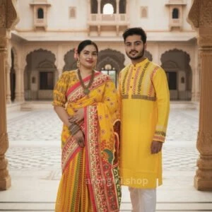 Premium Couple Matching Set (Saree and Panjabi) - AS516