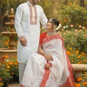 Premium Couple Matching Set (Saree and Panjabi) - AS517