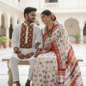 Premium Couple Matching Set (Saree and Panjabi) - AS518