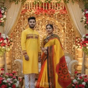 Premium Couple Matching Set (Saree and Panjabi) - AS519