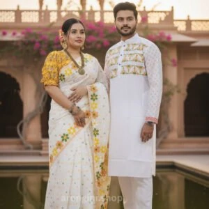 Premium Couple Matching Set (Saree and Panjabi) - AS520