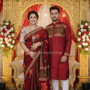 Couple Matching Set (Saree and Panjabi) - AS545